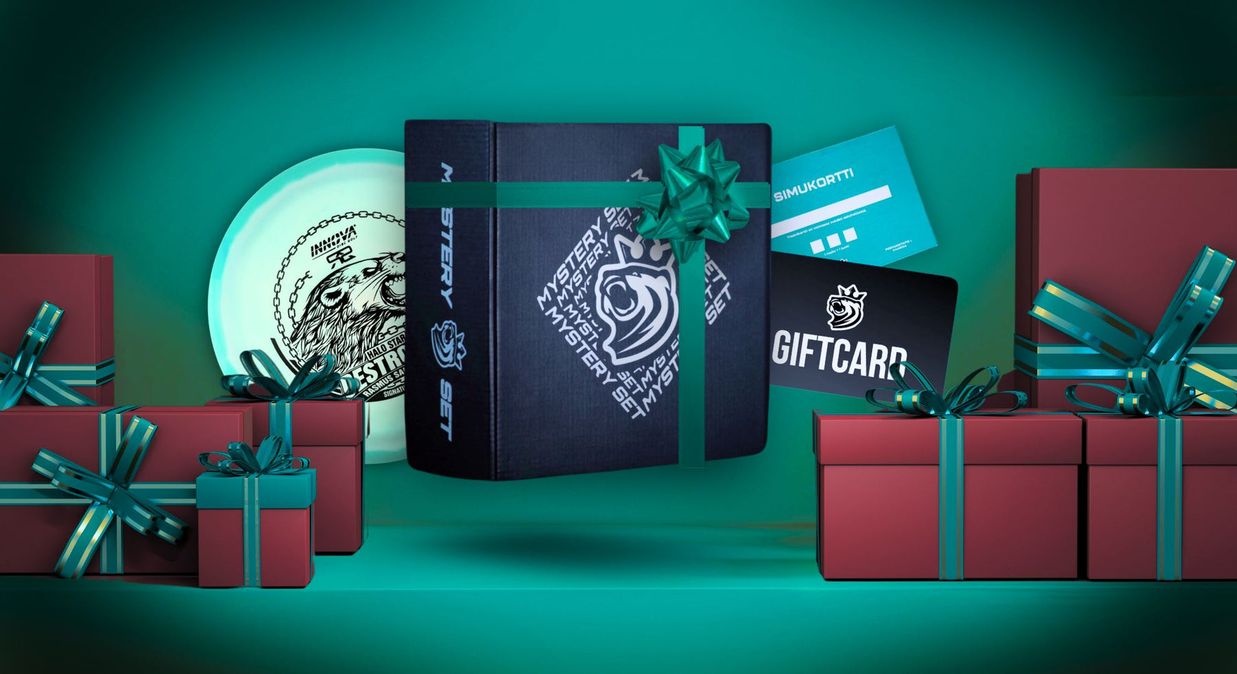 Joululahjat frisbeegolfaajalle: Mystery Set Black Edition, Halo Star Destroyer, lahjakortti ja simukortti